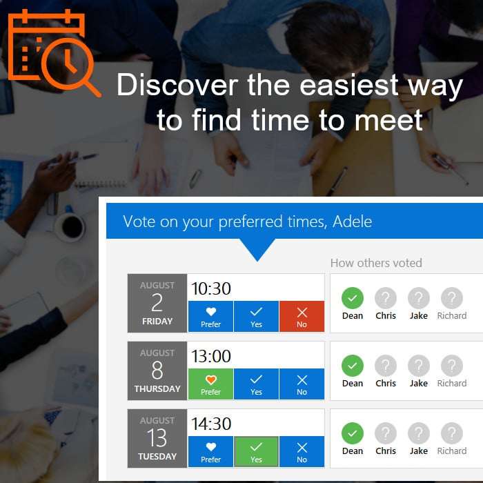 Microsoft FindTime product|new meeting poll