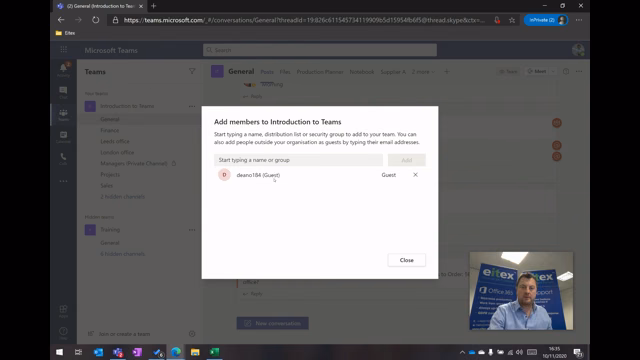 Adding a Guest to a Teams Channel
