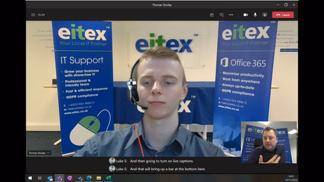Live Captions in Microsoft Teams