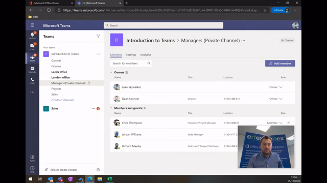 Teams Member Permissions