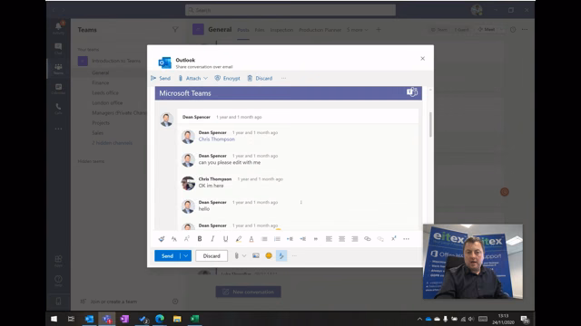Share Conversations to Outlook